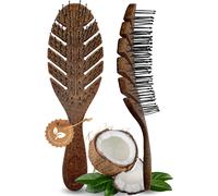 Tianyi-, Brosse À Cheveux Anti-Tiraillement, Brosse Cheveux Bouclés À Base De Noix De Coco, Peigne Anti-Tiraillement, Brosse Démêlante, Anti-Casse, Peigne Homme, Femme, Enfant, Poils Naturels