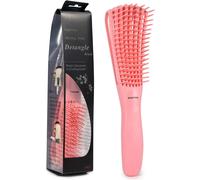 Tianyi-Brosse À Cheveux, Brosse À Démêlage Pour Les Cheveux Naturels Noirs, Brosse Cheveux Bouclés Pour Les Cheveux Bouclés Afro 3 / 4abc, Idéal Sur Cheveux Mouillés Ou Secs (Rose)