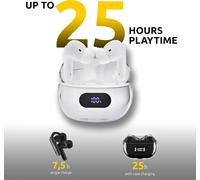 TIANYI-Buds Plus TWS T312AE Écouteurs sans Fil avec réduction Active du Bruit, ENC, Bluetooth et jusqu'à 25 Heures de Lecture de Musique, Blanc