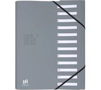 Tianyi-Business Trieur En Polypropylène Mat Opaque 12 Intercalaires A4 Gris
