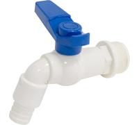 TIANYI-- C73881 - Robinet d'arrosage Filetage mâle 3/4'' pour Tuyau de Jardin 1/2" - dérivation Adaptateur connecteur extérieur Nettoyage - en Plastique - Couleur Blanc et Bleu