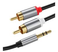TIANYI-Câble audio stéréo jack 3,5 mâle \u2013 2 x RCA mâle, câble Jack vers 2 RCA avec HiFi son, adapté pour mobile, tablette, PC, iPod, amplificateur, haut-parleur, TV, DVD, contacts plaqués or, 2