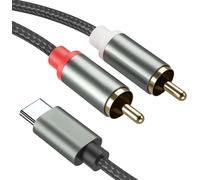 TIANYI-Câble audio USB de type C vers 2 RCA, USB Type C Mâle vers 2 RCA Mâle Compatible avec iPhone Huawei Samsung Xiaomi Laptop Amplificateur Home Cinéma LG Haut-parleur TV DVD Amplificateur Hi-Fi