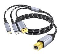 TIANYI-Câble d'imprimante USB C et USB-A vers USB-B, cordon en nylon tressé haute vitesse pour imprimante HP, Canon, Dell, Epson, Brother, Lexmark, Xerox, Samsung, Piano, DAC et plus encore