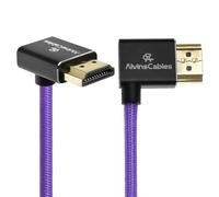 TIANYI-Câble HDMI 2.1 8K 48Gbps 8K@60Hz 4K @120Hz Câble spirale tressé haute vitesse pour Sony FS5 FS7,BMPCC,Canon C300 C500,Atomos Ninja,Feelworld,Angle droit vers le haut Violet