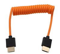 TIANYI-Câble HDMI 8K 4K pour ATOMOS Ninja V Shinobi, Sony A7RV A7IV FX30, Canon C70, BMPCC 6K Pro, Lumix S5II G9, Fujifilm X-H2S, Portkeys BM5 LH7P FEELWORLD, orange tressé enroulé
