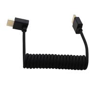 TIANYI-Câble HDMI haute vitesse pour ATOMOS Ninja V Shinobi, Sony, Canon, Lumix, Nikon, Blackmagic, TV, ordinateur portable, PS5, Xbox, FEELWORLD Portkeys, noir tressé, spiralé, angle droit vers