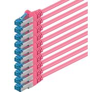 TIANYI-Câble réseau CAT6a Cat6 Cat6 10 Gbit/s 1 m magenta - 10 pièces CAT 6a S-FTP double blindage