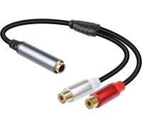 TIANYI-Câble séparateur adaptateur RCA vers 1/4 femelle, câble audio femelle 6,35 mm vers double RCA femelle pour amplificateur, microphone, téléviseur et plus 30 cm (1 femelle à 2 femelle)