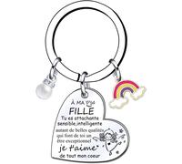 Tianyi-Cadeau Fille Porte Clé Fille Porte Clef Fille Porte-Clés Fille Cadeau D'anniversaire Garçon Fille Enfant Je T'aime Mon Fils Ma Fille Idee Cadeau Femme Cadeau Anniversaire Cadeau À Ma Fille