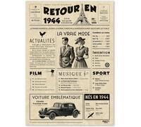 Tianyi-Cadeau Original Retour En 1944 - Idée Cadeau 81 Ans Femme Et Homme - Carte Anniversaire 81 Ans Femme Et Homme - Decoration Anniversaire 81 Ans Femme - Carte D`Anniversaire Avec Félicitations