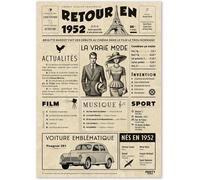 Tianyi-Cadeau Original Retour En 1952 - Idée Cadeau 73 Ans Femme Et Homme - Carte Anniversaire 73 Ans Femme Et Homme - Decoration Anniversaire 73 Ans Femme - Carte D`Anniversaire Avec Félicitations