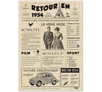 Tianyi-Cadeau Original Retour En 1954 - Idée Cadeau 71 Ans Femme Et Homme - Carte Anniversaire 71 Ans Femme Et Homme - Decoration Anniversaire 71 Ans Femme - Carte D`Anniversaire Avec Félicitations