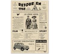 Tianyi-Cadeau Original Retour En 1968 - Idée Cadeau 57 Ans Femme Et Homme - Carte Anniversaire 57 Ans Femme Et Homme - Decoration Anniversaire 57 Ans Femme - Carte D`Anniversaire Avec Félicitations