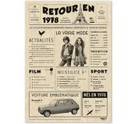 Tianyi-Cadeau Original Retour En 1978 - Idée Cadeau 47 Ans Femme Et Homme - Carte Anniversaire 47 Ans Femme Et Homme - Decoration Anniversaire 47 Ans Femme - Carte D`Anniversaire Avec Félicitations