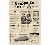 Tianyi-Cadeau Original Retour En 1979 - Idée Cadeau 46 Ans Femme Et Homme - Carte Anniversaire 46 Ans Femme Et Homme - Decoration Anniversaire 46 Ans Femme - Carte D`Anniversaire Avec Félicitations