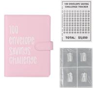 Tianyi-Cahier De Planificateur Budgétaire, Challenge À 100 Enveloppes, Classeur En Cuir A5, Économisez De L'argent Avec 100 Challenges, 25 Pages Intérieures, Idéal Pour Les Planificateurs De Budget.