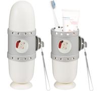 Tianyi-Caja Cepillo Dientes Para Niños, Portacepillos De Dientes 3 En 1 Extraíble Y Portátil, Cepillo De Dientes Organizador, Per Campismo, Escola, Vida Diária (Blanco)