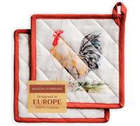 TIANYI-Campagne Lot de 2 maniques, 100 % coton, pour barbecue, cuisson, four, micro-ondes, grillades, printemps/été, Pâques, (20cm x 20cm)