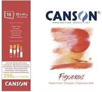 Tianyi-Canson Figueras - Bloc 10 Feuilles De Papier Blanc Pour Peinture À L'huile - Grain Toile De Lin - 33 X 41 Cm - 290g/M²