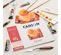 Tianyi-Canson Figueras - Bloc 10 Feuilles De Papier Huile - Grain Toile De Lin - 18 X 24 Cm - 290g/M² - Blanc