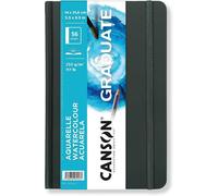 Tianyi-Canson Graduate Book Aquarelle - Carnet Cousu 56 Pages - Double Face : Grain Fin Et Grain Léger - 14x21,6 Cm - 250g/M² - Blanc
