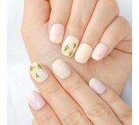Tianyi-Carré Court Clous À Presser Fleur Faux Ongle Amour Rose Charms Designs Faux Ongles Ongles Artificiels En Acrylique Colle Réutilisable Sur L'ongle Pour Les Femmes Et Les Filles 10pcs