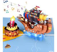 Tianyi-Carte D'anniversaire Avec Musique Pour Enfant De 1 An, 2/3/4/5/6/7/8/9 Ans, Bougie Led, 3d, Pop-Up Et Chantante, Pour Garçon, Fils