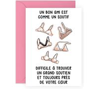 Tianyi-Carte D'anniversaire Drole Pour Femme ¿ 'un Bon Ami Est Comme Un Soutif' ¿ Humour ¿ Carte D'appréciation Pour Ami ¿ Amitié ¿ Carte De Voeux Pour Collègue Elle