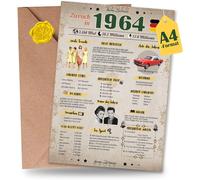 Tianyi-Carte D'anniversaire Spéciale 61 Ans Avec Enveloppe Cadeau De 1964 Ans Pour Femme Et Homme Soixantième Décoration D'anniversaire Drôle, Excellente Idée De Cadeau, Chronique, Carte