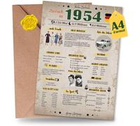Tianyi-Carte D'anniversaire Spéciale 71 Ans Avec Enveloppe - Cadeau De 1954 Ans Pour Femme Et Homme - Soixantième Décoration D'anniversaire Drôle - Excellente Idée De Cadeau, Chronique, Carte