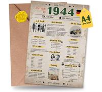 Tianyi-Carte D'anniversaire Spéciale 81 Ans Avec Enveloppe - Cadeau De 1944 Ans Pour Femme Et Homme - Soixantième Décoration D'anniversaire Drôle - Excellente Idée De Cadeau, Chronique, Carte