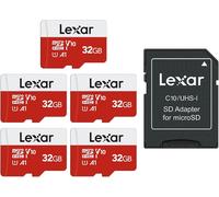 TIANYI-Carte Micro SD 32 Go Lot de 5 Cartes, Carte Mémoire Micro SD+ Adaptateur, Microsdxc Carte TF jusqu'à 100 Mo/s, A1, U1, C10, V30, Full HD et 4K UHD pour Caméra, Telephone, Switch