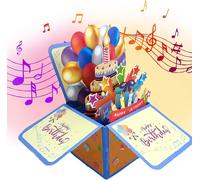 Tianyi-Cartes De Joyeux Anniversaire, Gâteau D'anniversaire 3d, Souffler Des Bougies Carte De Voeux, Carte Pop Up Avec Enveloppes, Cartes D`Anniversaire Femmes Hommes Et Enfants