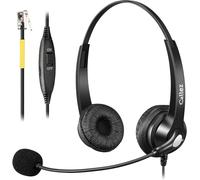 TIANYI-Casque Téléphone Fixe RJ9 avec Micro Anti-Bruit, Oreillette Téléphonique Compatible avec Grandstream GXP1620 Yealink SIP-T21P T41P T46 T48S Snom 300 320 712 Avaya 9608 Panasonic Bureau Centre