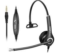 TIANYI-Casque Téléphone Portable avec Micro Anti-Bruit, Casque PC 3,5mm Professionnel pour Ordinateur, iPhone Samsung Smartphone, Skype, Bureau Business, Centre d'Appel, Conversation Claire, Conforta