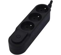 TIANYI-Chacon Bloc Multiprise EU Design 3X16A avec Interrupteur - 1,5 m - Noir