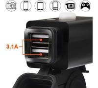 Tianyi-Chargeur Allume-Cigare 12v, Prise De Courant Pour Voiture Marine Moto Vtt, Avec Fusible Métallique 10a, Interface De Charge Rapide Usb 3.1, Étanche Ip65