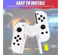 TIANYI-Chargeur Compatible avec Joy Con pour Nintendo Switch et OLED Model, Charging Grip Handle, Comfort V-Shaped Game Controller avec Indicateur LED, USB Type-C, Blanc