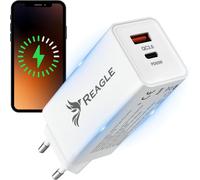 TIANYI-Chargeur GaN USB-C 65 W - Chargeur rapide avec Power Delivery QC 3.0 - Bloc d'alimentation compact pour ordinateur portable, iPhone, Samsung, Xiaomi, USB-C 65 W USB-A 18 W - Surcharge