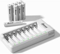 Tianyi-Chargeur Piles Rechargeable 8 Slots, Avec 8 Piles Aaa 1100mah À Haute Capacité Ni-Mh Batterie Rechargeable, Faible Autodécharge - Usb Charge Rapide, Protection De Charge Intelligente