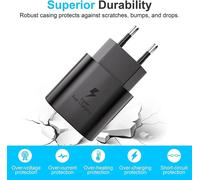 Tianyi-Chargeur Usb-C 25w Pour Samsung, 2-Pack Chargeur Rapide Pd 3.0 Connecteur De Charge Avec Câble Type C Pour Samsung Galaxy S24 S23 S22 S24+ S21 Ultra S20 Fe S10 A70 A54 A53 5g, Super Fast Charg