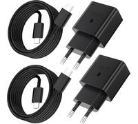 Tianyi-Chargeur Usb-C 25w Pour Samsung, 2-Pack Chargeur Rapide Pd 3.0 Connecteur De Charge Avec Câble Type C Pour Samsung Galaxy S24 S23 S22 S24+ S21 Ultra S20 Fe S10 A70 A54 A53 5g, Super Fast Charg