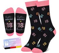 Tianyi-Chaussettes D'anniversaire 18/30/40/50/60 Ans Pour Femme Et Fille, Idées De Cadeau Pour Femme Pour Anniversaire, Chaussettes Douillettes, Antidérapantes, Chaussettes Amusantes, Cadeaux