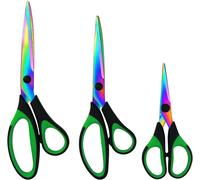 Tianyi-Ciseaux 3 Paires,Ciseaux Ultra Tranchants En Revêtement De Titane Avec Poignées Confortables Et Multi-Usages Pour Les Maisons, Les Bureaux, Les Écoles(24/21/14 Cm)