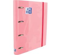 Tianyi-Classeur 4 Anneaux Avec Recharge Et Caoutchouc, Couverture Extra Rigide Avec Recharge, Couleur Rose, 80 Feuilles Quadrillées, Format A4+