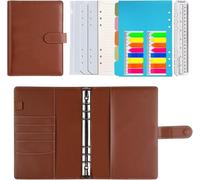 Tianyi-Classeur À Anneaux A5,Carnet De Notes À 6 Trous,En Cuir Synthétique, Avec Papier De Remplissage, Poches À Reliure, Feuilles De Papier Pour Filofax, Notes, Bullet Journal, Croquis, Marron