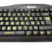 TIANYI-. Clavier Autocollant avec Inserts fluorescents. Lettres Extra Grandes AZERTY