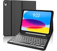 TIANYI-Clavier iPad A16 11eme Generation 2025/10eme Generation 10.9"" 2022, AZERTY Français Rétro-éclairé Bluetooth Détachable pour iPad A16 11/10 ème Génération, Noir