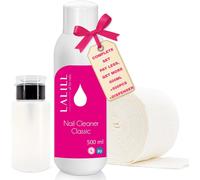 Tianyi-Cleaner Ongles Degraissant 500ml Kit - Nettoyant Pour Ongles - Lingettes Nettoyantes - Flacon Pompe 200ml, 500 Pads, Dégraissant Pour Ongles En Gel, Hybride Et Brosse